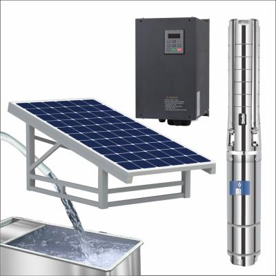 China Mains power ac/dc solar submersible water pump kits with solar panels and 20hp controller for sale