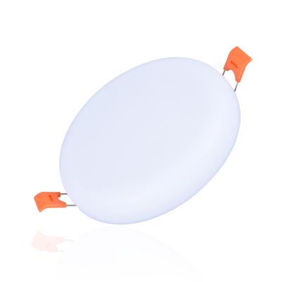 China Modern round square frameless anti-glare ceiling recessed cover trimless thin milky smd panel indoor led light slim downlight for sale