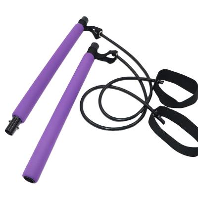 China Adjustable Portable Bar Kit With High Resistance Bands Yoga Exercise Home Fitness Foot Loop Pilates Pro Sd-02 for sale