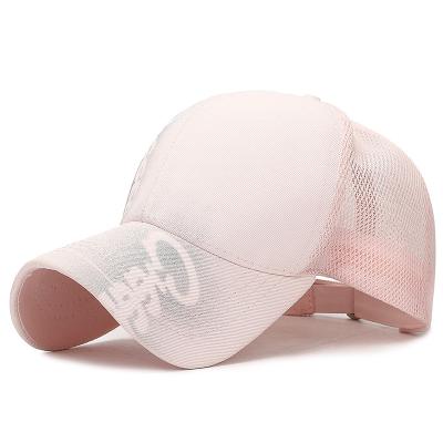 China Common Good Quality Gorras 6 Panel Pink Mesh Baseball Caps Sublimation Print Trucker Hat for sale