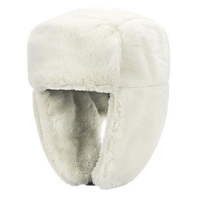 China JOINT Custom Keep Warm Red Nylon Women's White Hat Russian Military Ushanka Hat for sale