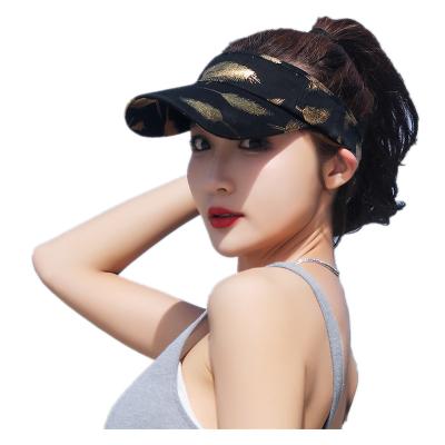 China Custom New Style Fashion Picture Thermal Print Sun Visor Tennis Beach Hat Leopard Sun Visor Hats for sale