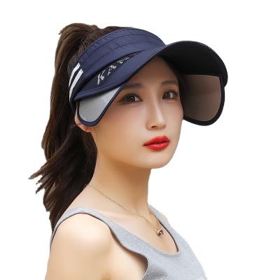 China High Quality Retractable Wide Brim Picture Hat Women Sports Custom Sun Protection Hat Tennis Visors Fishing Sun Visor for sale