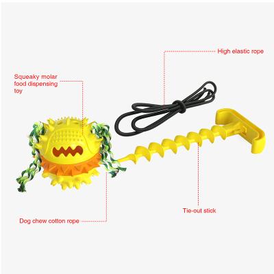 China New Design Viable Dog Toy for Chewers Aggressive Interactive Pet Molar Ball Teeth Cleaning Dog Toothbrush for sale