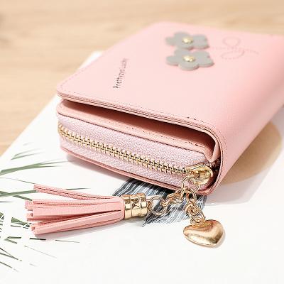 China High Quality Women's Wallet Coin Purse Short Zipper Zipper Leather Female Purse Anti-theft Beautiful Small for sale