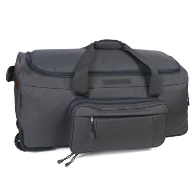 China High Quality Waterproof Durable Gray Duffel Bag Wheels Rolling Deployment Bag Wheeled Military Suitcase for sale