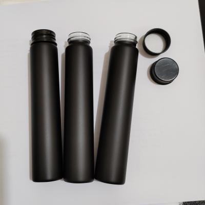 China Hot Sale 10ml 20ml 30ml 50ml 100ml Food Black Pre-Roll Screw Cap Glass Tube With Metal Cap Aluminum Lid for sale