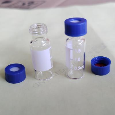 China Other Clear Amber HPLC Vials Vial Autosampler 11.6x32 Glass Bottle 11.6x32 with Writing Patch and PTFE Liner and 9/425 Open Top Cap for sale