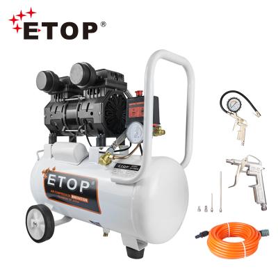 China Chinese Manufacturers Oil Free 1200W 9 24 30 50L Oil Free Portable Air Compressor Multi Purposes With Top Accessories for sale