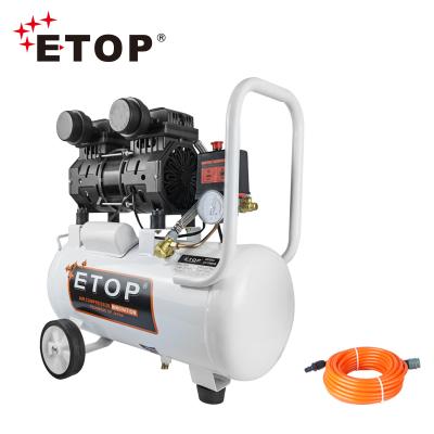 China ETOP Ambient High Power 1200W 9L 24L 30L 50L Mini Air Compressor Oil Free Oil Free Quiet Pump for sale