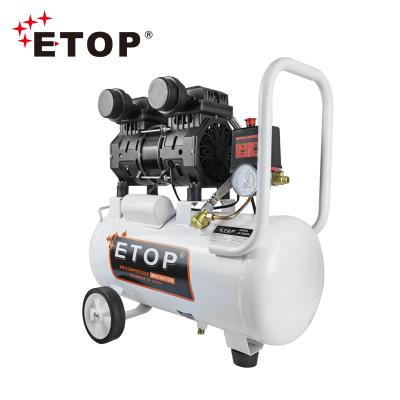 China New ETOP Oil Free Upgrade 1200W 24L Oil Free Air Compressor Same Price High Power for sale