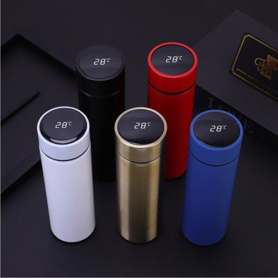 China 2022 Smart Business Infuser Water Bottle Stainless Steel Thermos Tumbler Digital Vacuum Flasks with LED Temperature Display for sale