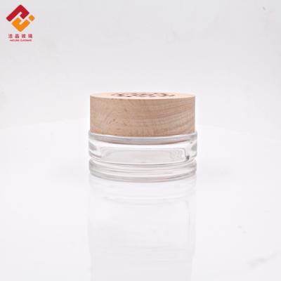 China E - Friendly Custom Frosted Clear Glass Jars With Lids Face Cream Jar Container Packaging for sale