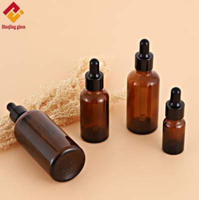 China luxury e-friendly 10Ml 30Ml 50Ml 100Ml Amber Glass Dropper Bottle 1Oz essential oil bottle for sale