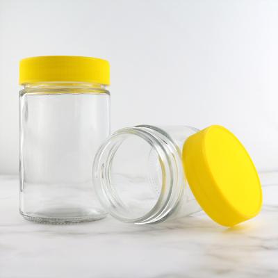 China 370G Round Neck 200Ml Juice Storage Glass Bottle Wide Dried Fruit Eco-Friendly Clear Glass Jar for sale