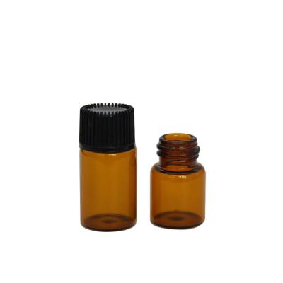 China wholesale e-friendly 1ml 2ml 3ml 4ml 5ml mini essential oil glass bottle amber vial for sale