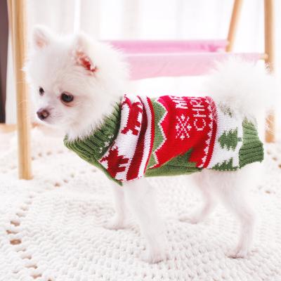 China 2021 Viable New Fashion Merry Christmas Tree Pet Acrylic Sweater Dog Clothes For Christmas for sale