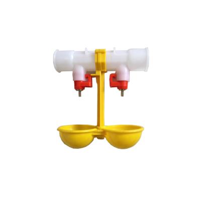 China Chicken Water Feeder For Chickens Poultry Broiler Drinkers With Pipe Chicken Cup Double Nipple Drinker for sale