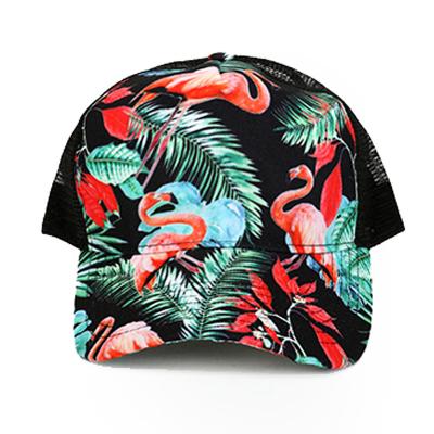 China JOINT Embroidered Raptors Flamingo Fabric Women Baseball Cap Custom Leather Stripe Top Hat for sale