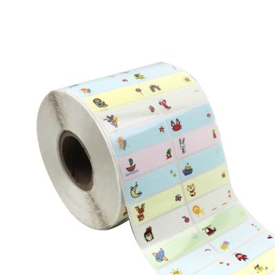 China Good Quality Waterproof and Oil Proof Waterproof Design Cartoon PVC Roll Printed Name Sticker for sale