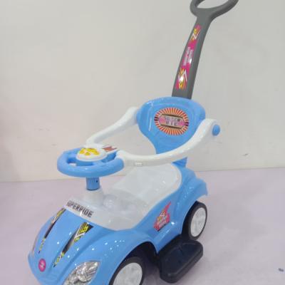 China Easy Control Bar Kids Push Car Plastic Ride On Baby Toy Car With Light And Music Foot To Floor Baby Swing Car With Handle for sale