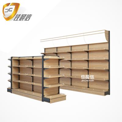 China Scratch Resistant Wooden Gondola Shelving Supermarket Wall Shelf and Supermarket Shelves for Sale for sale