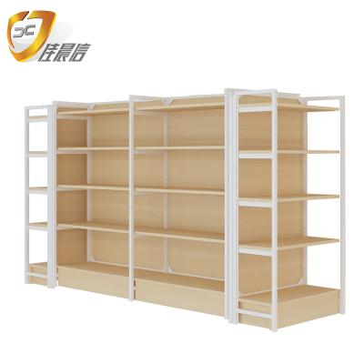 China Resistance To Corrosion Shops Display Rack Used Gondola Shelving Wooden Retail Shelf Shelves Supermarket for sale