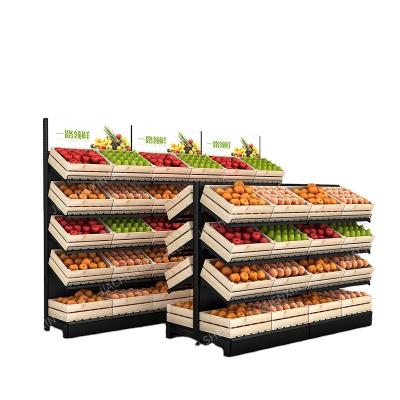 China Corrosion resistance supermarket fruit and vegetable shelf rack display stand for vegetables for sale