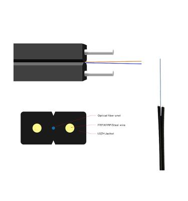 China Indoor Top Selling FTTH GJXH Mode 2 Core FRP Single Core Optical Fiber Drop Cable for sale