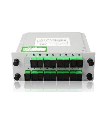 China Outdoor lgx telecommunication SC APC PLC fiber optic splitter 1x4 1x6 1x8 insert simplex type for sale