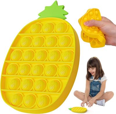 China Silicone Funny Educational Toy Push Bubble Fidget Toy Sensory Push Bubble Fidget Toy Sensory Pineapple Shaped Toy for sale