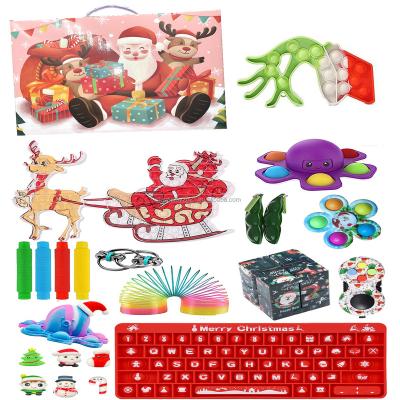 China Suit for Presure Relief 2022 Kids Christmas Gift 24 Days Countdown Calendar Package Relaxation Toy Blind Box Fidget Advent Busy Person Toy Sets for sale