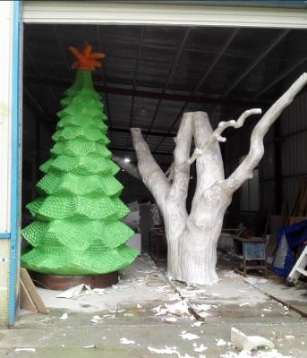 China customize size fiberglass green large christmas tree  as decoration statue in garden /shop mall/ supermarket for sale