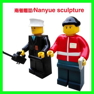 China cartoon statue lego character statue   life size colorful  as decoration model in children amusement garden for sale