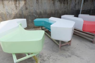 China Hotel mall deco  square shape multi-color  fiberglass chair statue as functional furniture for sale