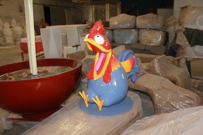 China event party props and oddities  rooster statue by fiberglass in garden/ plaza/ shopping mall for attraction for sale