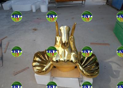 China Home Deco  fiberglass golden elephant head statue/sculpture as decoration in hotel mall display model for sale