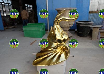 China animal golden elephant head statue/sculpture as decoration in hotel mall display model for sale