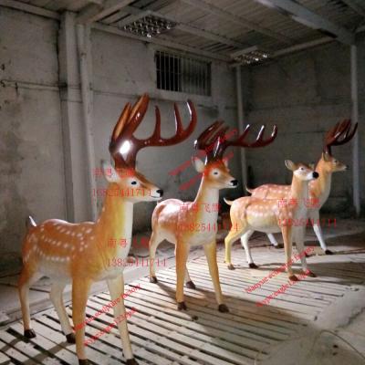 China outdoor garden elk sculptures statues of fiberglass nature painting as decoration statues for sale