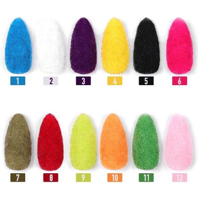 China Flocking Nail Art Decoration Flocking Pigment Flakes Velvet 1 Style Candy Style Dust Glitter Nail Powder Polish UV Design Accessories for sale