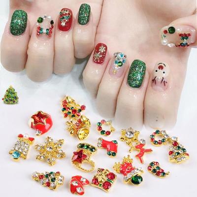 China Nail Art/Shoes/Phone/Bag/Clothes Decoration Alloy Christmas 3D Design Nail Art Decorations Diamond Crystal DIY Festival Jewelry Manicure Accessories for sale