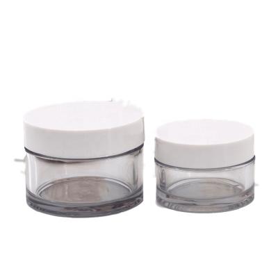 China Eye cream jar clear plastic cosmetic cream container / fancy double wall jars plastic container jar for cream for sale