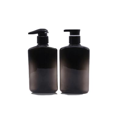 China Hot Sale 250ml Personal Care Black Oblong Plastic Bottle Wholesale for sale