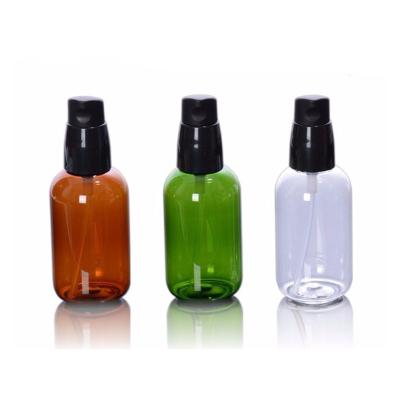 China Hot Sale 50ml 80ml Personal Care Lotion Pump Bottle Amber Clear Green Black Wholesale for sale