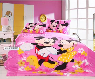 China Lovely fashion mickey mouse bedding set /bed sheet set cotton factory for sale