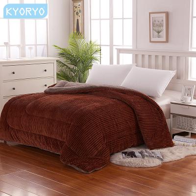 China Corduroy Home Comforter For Cold Winter Striped Velvet Comforter for sale