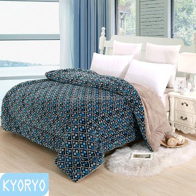 China Simple hot sale printed velor with reversible warm berber fleece quilt for sale