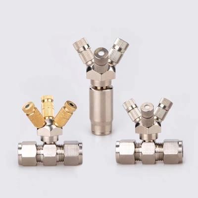 China Water Leakage Resistant * Superior Stability * Heavy Duty Flat Nozzle Site Exterior Mist System fittngs Nozzle Brass Base 3 Spray Site Connector 10/24