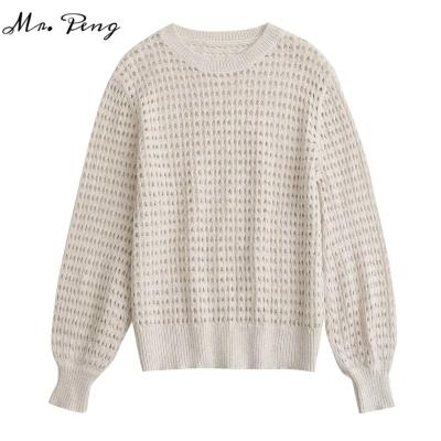 China High Quality Custom Women's High Performance Breathable Crew Neck Anti-wrinkle Knit Sweater Pullovers Knit Sweater for sale