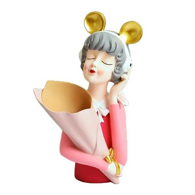 China Nordic Cute Living Room Home Decoration Vase Flower Vase Sculpture China Girl Vase Table Decoration Home Accessories for sale